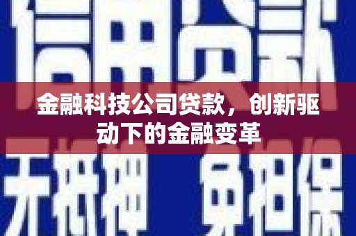 宜兰金融科技公司贷款，创新驱动下的金融变革