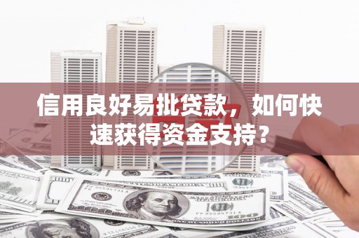 宜兰信用良好易批贷款，如何快速获得资金支持？