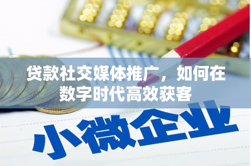 宜兰贷款社交媒体推广，如何在数字时代高效获客