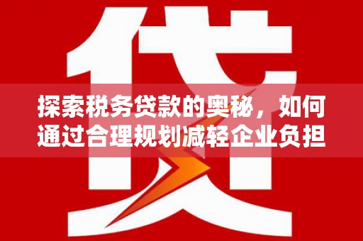 宜兰探索税务贷款的奥秘，如何通过合理规划减轻企业负担