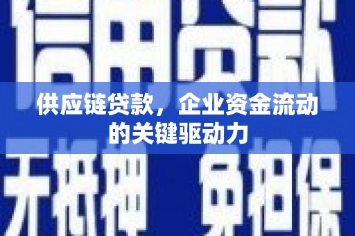 宜兰供应链贷款，企业资金流动的关键驱动力