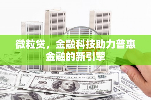 宜兰微粒贷，金融科技助力普惠金融的新引擎