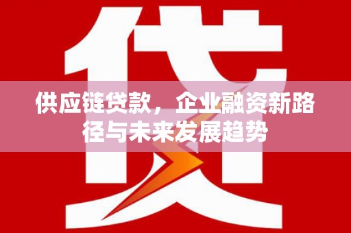 宜兰供应链贷款，企业融资新路径与未来发展趋势