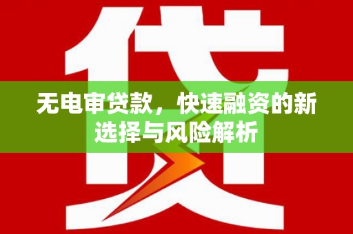 宜兰无电审贷款，快速融资的新选择与风险解析