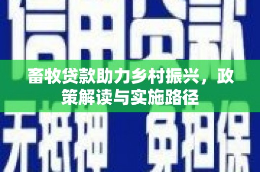 宜兰畜牧贷款助力乡村振兴，政策解读与实施路径