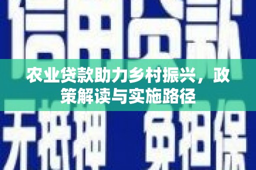 宜兰农业贷款助力乡村振兴，政策解读与实施路径