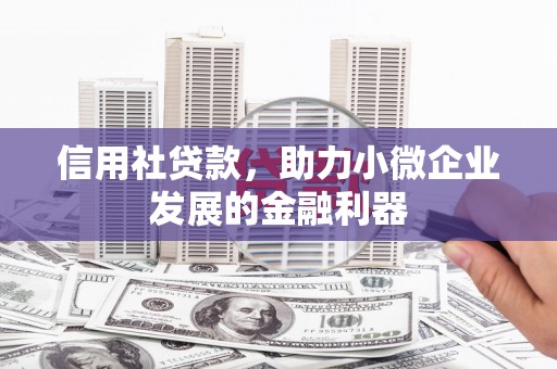 宜兰信用社贷款，助力小微企业发展的金融利器