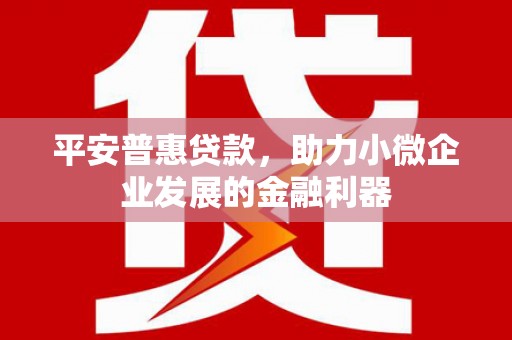 宜兰平安普惠贷款，助力小微企业发展的金融利器