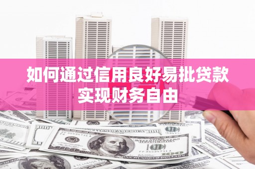 宜兰如何通过信用良好易批贷款实现财务自由