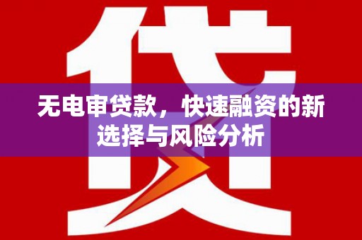 宜兰无电审贷款，快速融资的新选择与风险分析